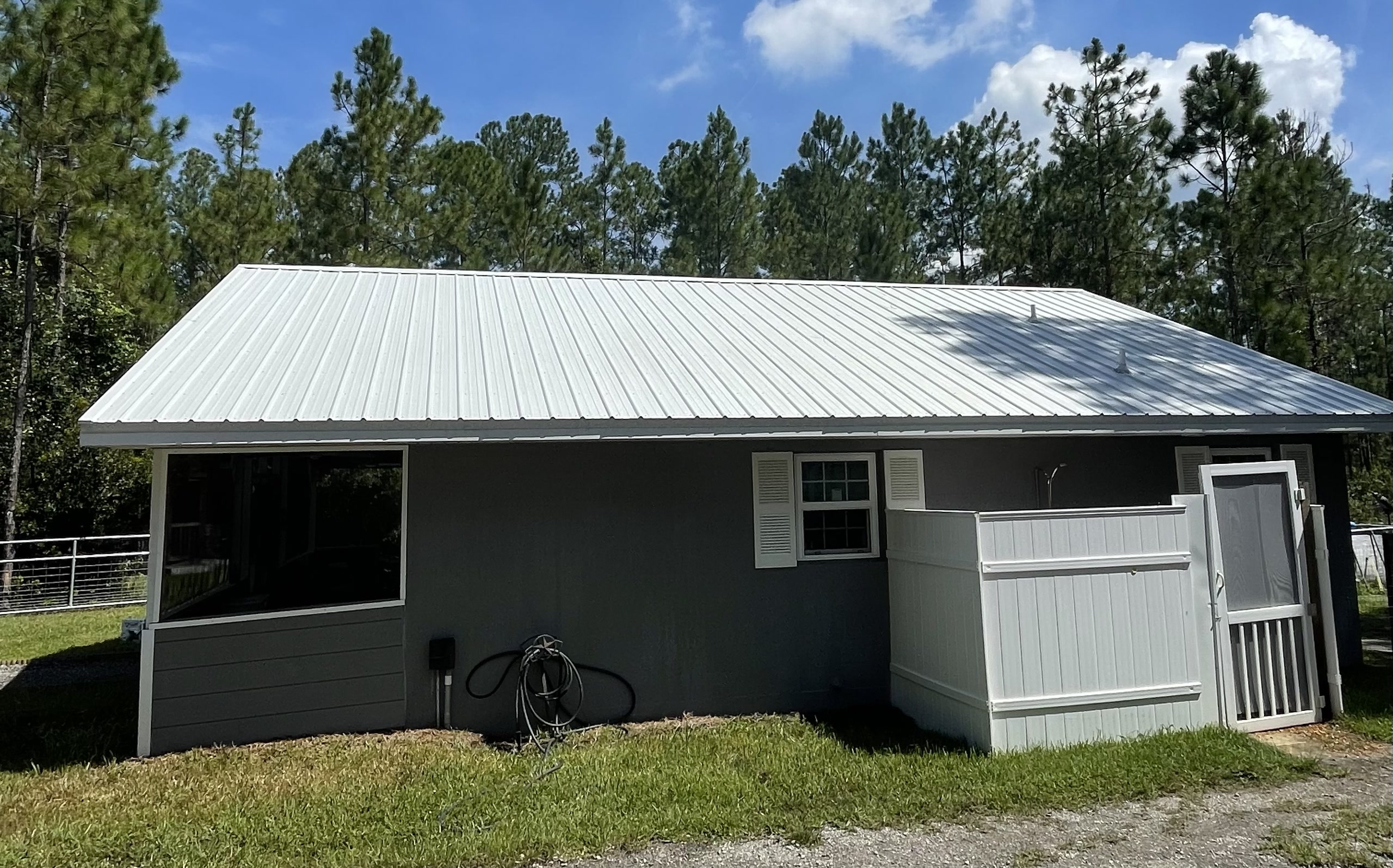 Metal roof after soft washing